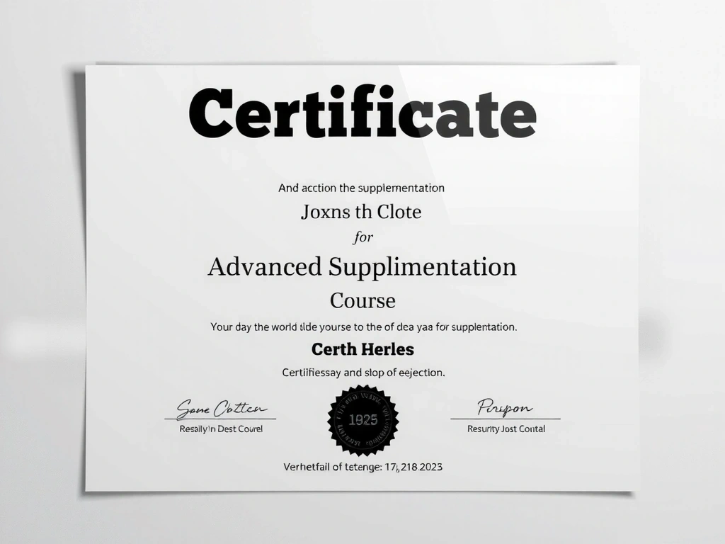 Certyfikat kursu zaawansowanej suplementacji